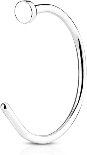 FIFTH CUE Flat Disc Nose Hoop 316L Surgical Steel Ring