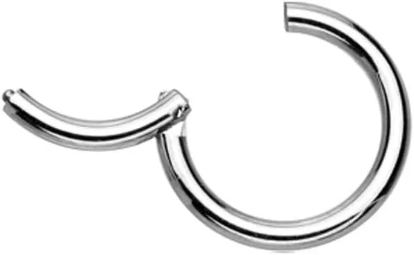 FIFTH CUE Grade 23 Solid Titanium Hinged Seamless Septum Nose Ear Cartilage Clicker Ring