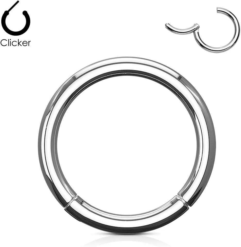FIFTH CUE Hinged Seamless Septum Nose Ear Cartilage Clicker Ring 316L Surgical Steel