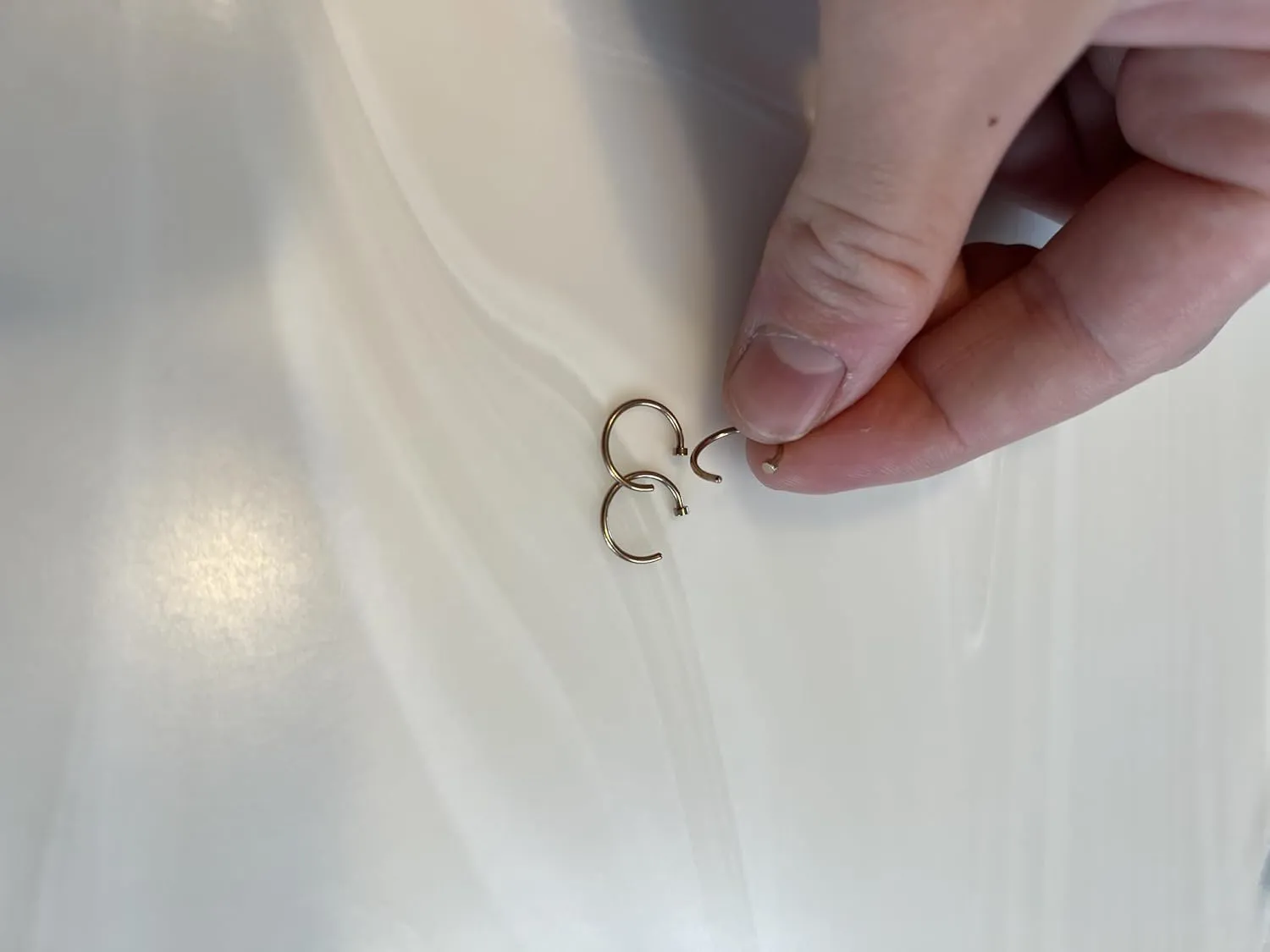 FIFTH CUE Rose Gold Flat Disc Nose Hoop 316L Surgical Steel Ring