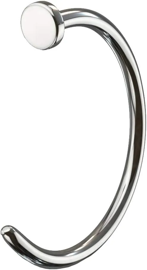 FIFTH CUE Solid Grade 23 Titanium Flat Disc Nose Hoop Ring