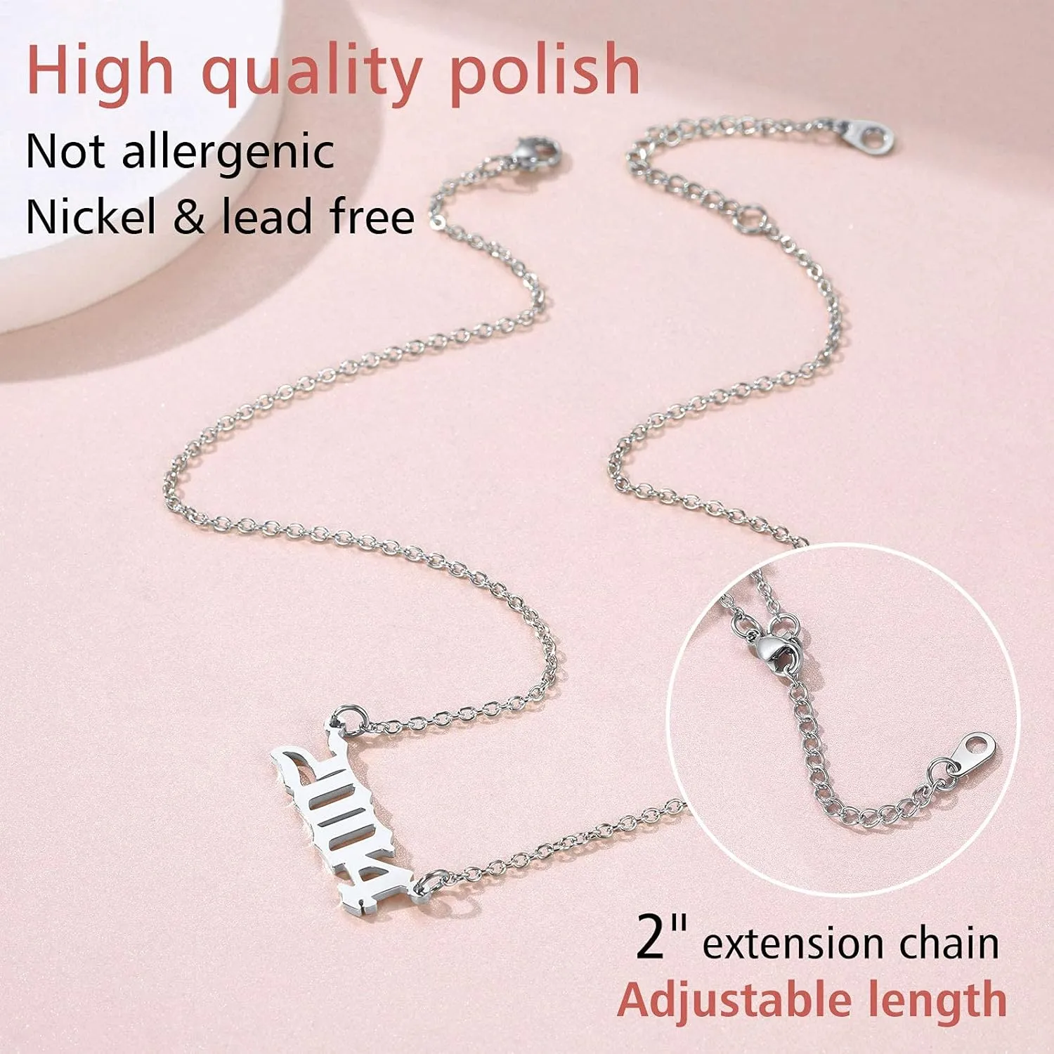 FindChic Dainty Angel Number/Birth Year Necklace for Women 000 111 to 999 1985 to 2005 Stainless Steel/18K Gold Plated Custom Number Pendant Personalized Necklaces, with Gift Box