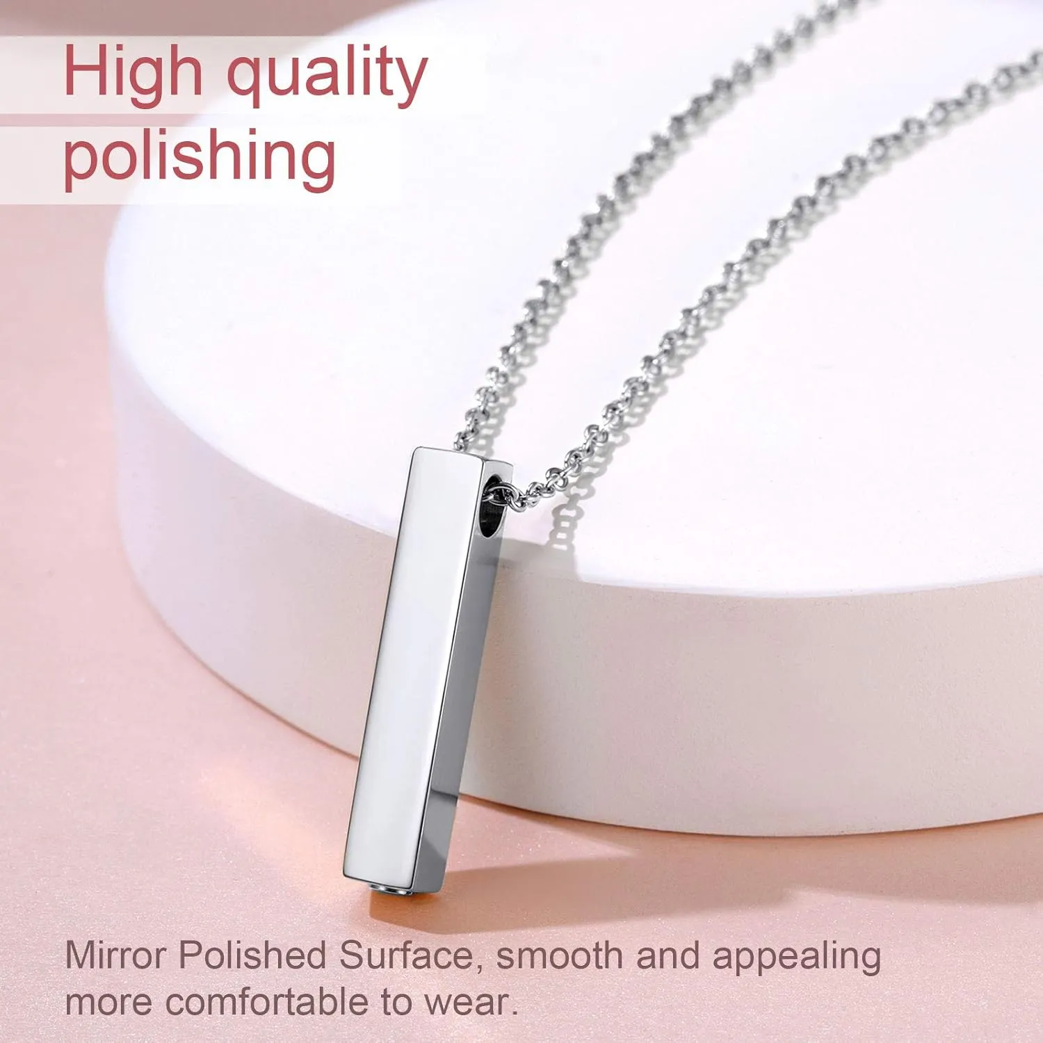 FindChic Personalized Urn Necklaces for Ashes Vertical Bar/Moon Cat/Sand Clock/Dog Claw Pendant Stainless Steel/18K Gold Plated/Black Waterproof Keepsake Cremation Jewelry with Funnel, with Gift Box