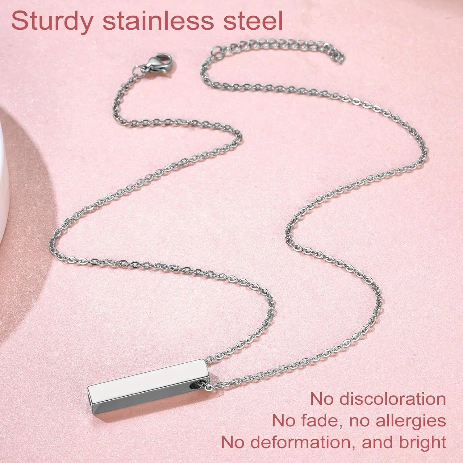 FindChic Personalized Urn Necklaces for Ashes Vertical Bar/Moon Cat/Sand Clock/Dog Claw Pendant Stainless Steel/18K Gold Plated/Black Waterproof Keepsake Cremation Jewelry with Funnel, with Gift Box