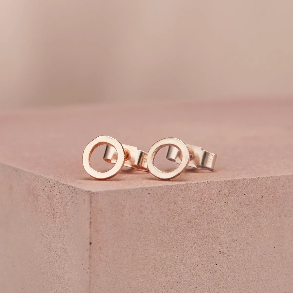 Fine Circle Stud Earrings