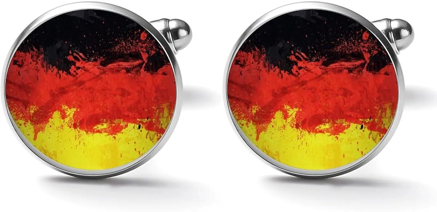 Flag of Germany Cuff Links Mens Jewelry Tuxedo Studs Shirt Cufflinks Accessories Wedding Business Party