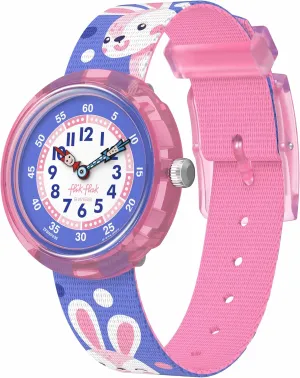 Flik Flak Girl Kids Watch Casual Purple Bio-sourced Quartz PEEK-A-Bunny