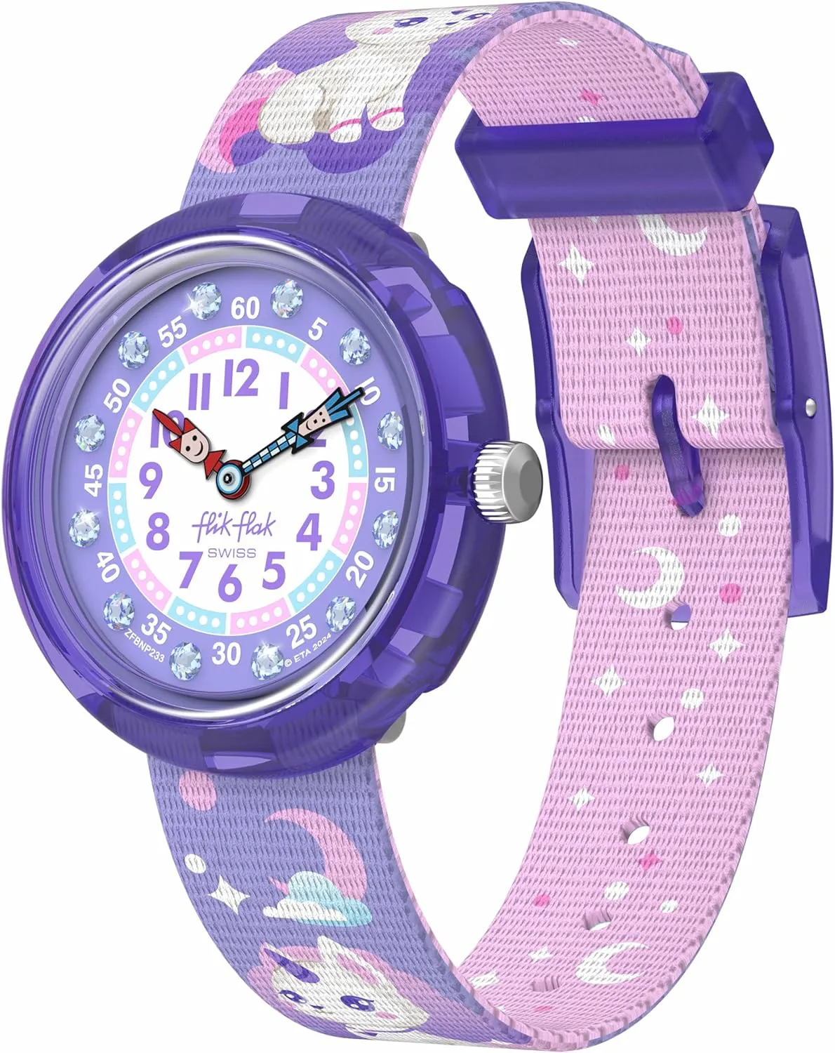 Flik Flak Girl Watch Casual Purple Bio-sourced Quartz COSMICAT