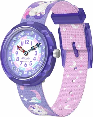 Flik Flak Girl Watch Casual Purple Bio-sourced Quartz COSMICAT