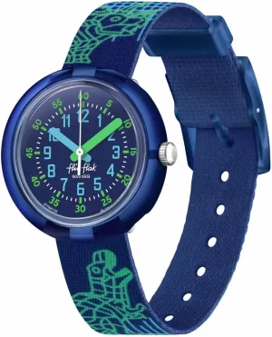 Flik Flak Unisex Kids Casual Blue Bio-sourced Quartz Watch CYBEROZAURUS