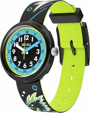 Flik Flak Unisex Kids Watch Casual Black Bio-sourced Quartz Mystic Dragon