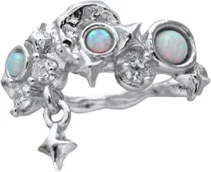 Flowers Ear Cuffs for Women, Blue Rhinestones Ear Cuff Non Piercing, Sterling Silver Cuff Earrings with Blue Flowers