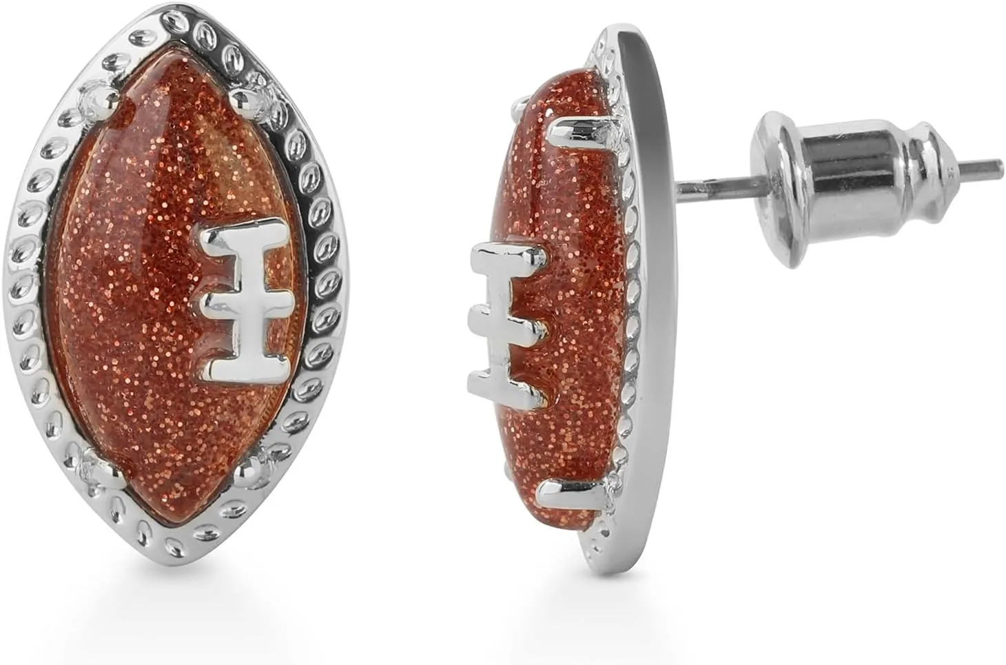 Football Stud Ball Earrings for Women Men - 18K Gold Plated Brass Sport Jewelry for Anniversary Fans Holiday