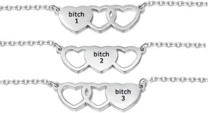 for Friend You're My Favorite Bitch Heart Set Bracelet,Friendship Heart Bracelets,Personalized Name Bracelet,Inspirational Bracelet, Gift for Her Best Friend Besties BFF Sisters