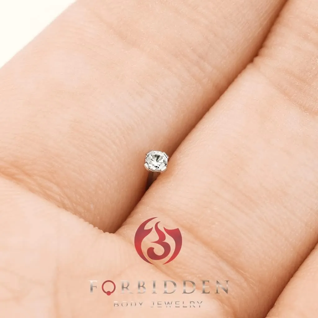 Forbidden Body Jewelry Nose Rings Sterling Silver CZ Simulated Diamond Micro Nose Studs 22G (Set of 3)