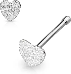 Forbidden Body Jewelry Rose Gold Nose ring, Gold Nose Stud, Nose Earrings, Rose Gold Nose Stud, Nose Piercing Studs, Surgical Steel 5mm Sparkly Heart Nose Stud (Choose Color and Quantity)