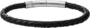 Fossil Men's Casual Stainless Steel and Genuine Leather Bracelet for Men