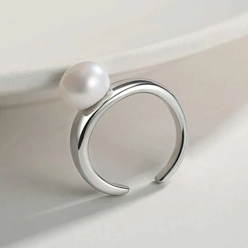 Freshwater Pearl Open Ring-Sterling Silver 18k Gold Plated
