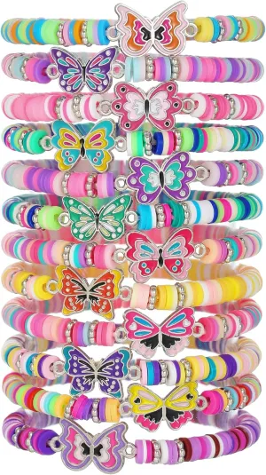 Friendship Bracelets for Women, Inspirational Preppy Bracelets Stackable, Best Friend bracelet Set, Stretch Colorful Heishi Clay Beaded Bracelets for Women