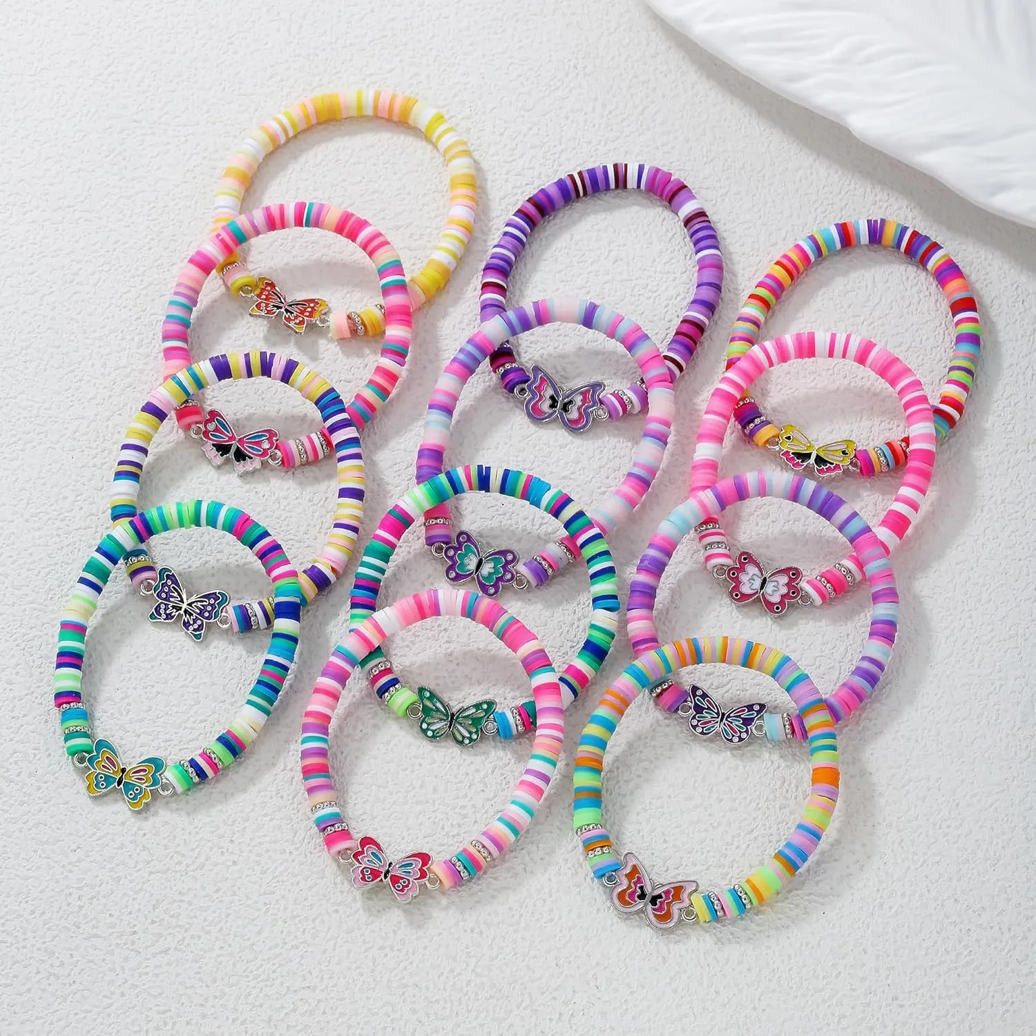 Friendship Bracelets for Women, Inspirational Preppy Bracelets Stackable, Best Friend bracelet Set, Stretch Colorful Heishi Clay Beaded Bracelets for Women