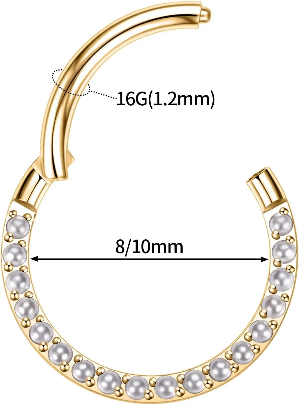 FUNLMO Septum Ring Daith Rook Helix Conch Tragus Piercing Jewelry 316L Surgical Steel Nose Ring Hoop Cartilage Earring 20G 18G 16G 14G