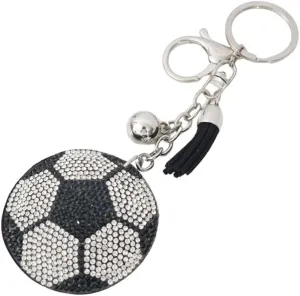 Fuqimanman2020 Sparkling Baseball Football Keychain Rhinestone Sport Ball Keyring Keychain Accessories For Backpack Purse