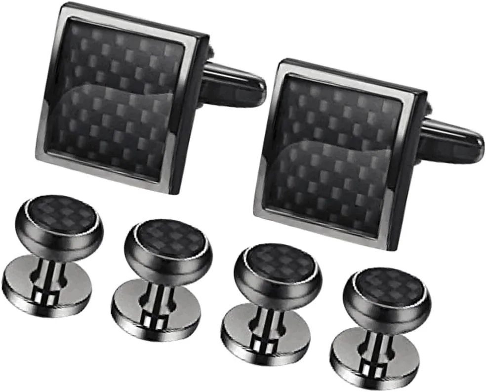 GALPADA 6pcs Cufflinks And Shirt Studs Set Men Cuff Links Tuxedo Accessories Men Birthday