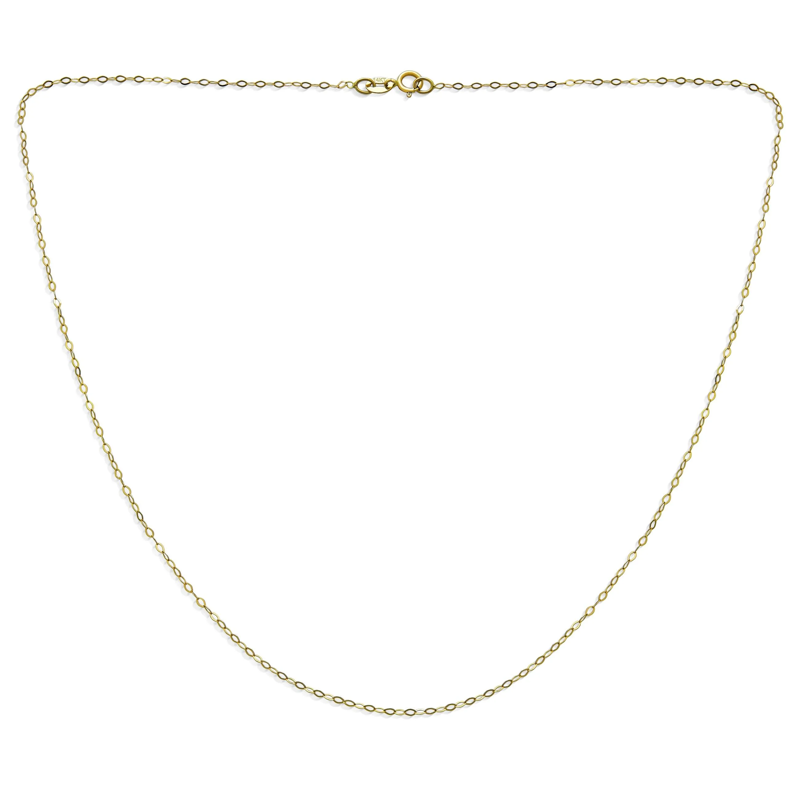 GENUINE 14K Gold Rolo Link Cable Chain Necklace Thin & Strong Multiple Lengths