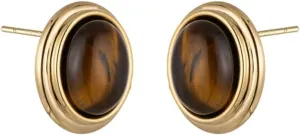 Geometry Oval Stud Earrings for Women S925 Sterling Silver Post Earrings Vintage Tiger Eye Stone Studs Earrings Hypoallergenic Ear Statement Fashion Jewelry