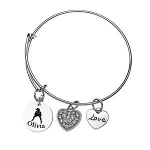 Girls Personalized Wrestling Charm Bracelet