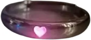 Glow In Dark Ring Luminous Blue Pink Light Love Heart Ring Couples Hers Silver Color Jewelry Adjustable Size Gift Fashion Rings