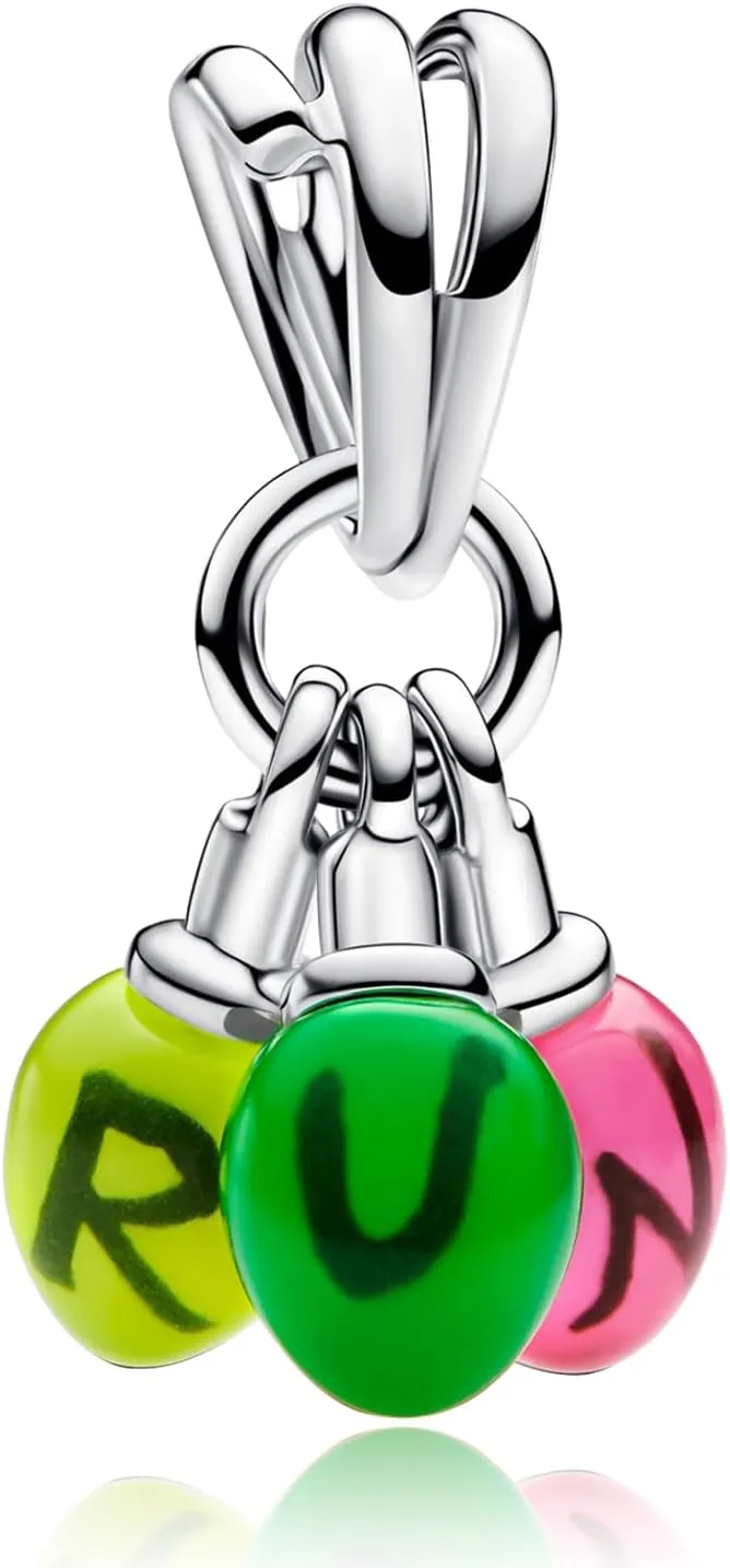 Glow-in-the-dark Heart 925 Sterling Silver Dangle Charms with Sparkling Cubic Zirconia, Women's Jewelry Gift for Christmas Birthday Anniversary Valentine's Day