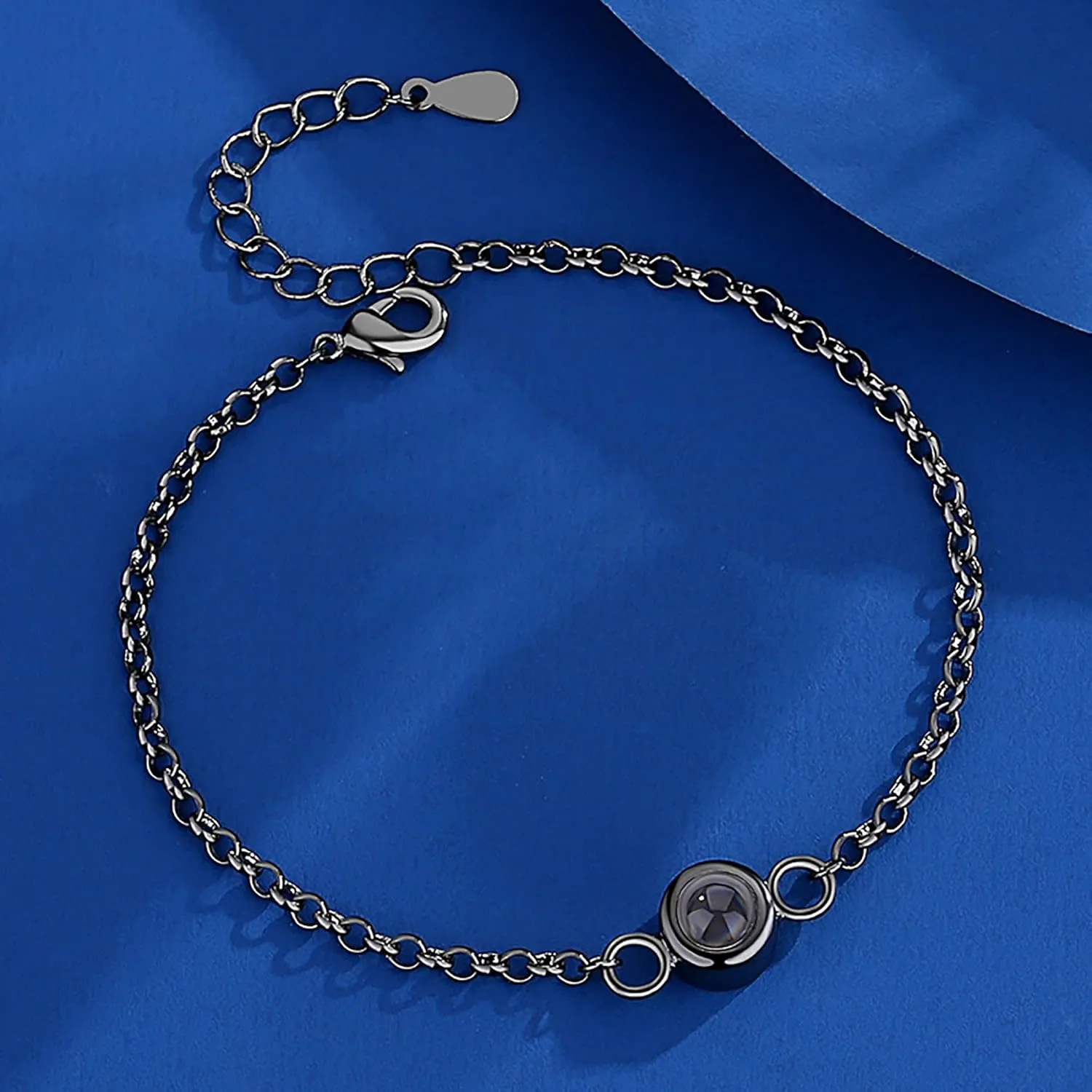 Godchoices Custom Photo Bracelet Personalized Photo Projection Bracelet Circle Photo Bracelets with Picture Inside for Women/Men/Couple/Best Friend