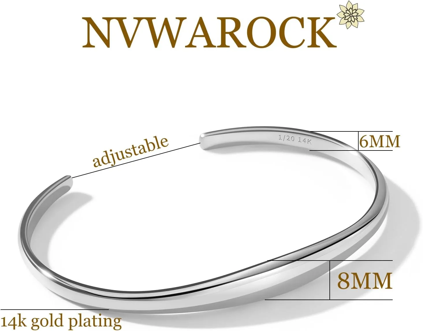 Gold Cuff Bracelets Stackable Plain Dome Adjustable Open Bracelets for Women Classic Dainty Cute Oval Lightweight Polished Bracelet Gold and Silver