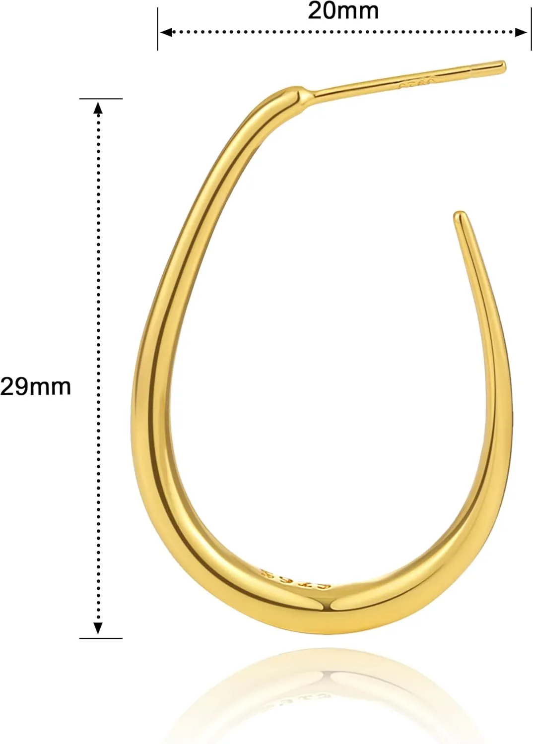 Gold Hoop Earrings for Women Trendy, 18K Gold Vermeil/14K Gold Plated Over 925 Sterling Silver Hypoallergenic Post Earrings Non Tarnish, Lightweight Dainty Statement Jewelry for Girls Mom