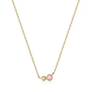 Gold Orb Rose Quartz Pendant Necklace Gold Orb Rose Quartz Pendant Necklace