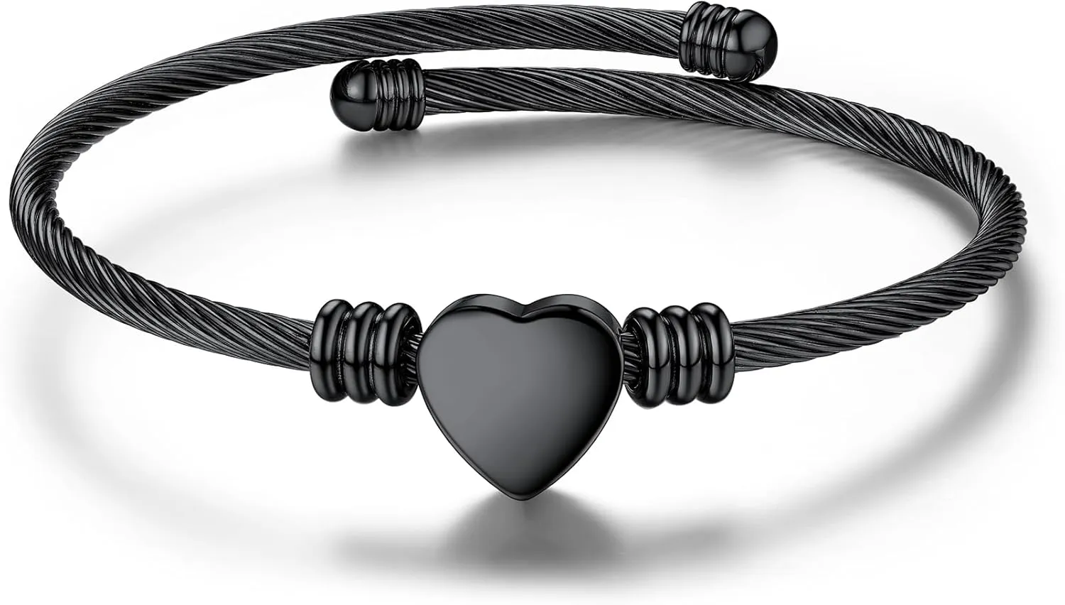 GOLDCHIC JEWELRY Personalized Heart Bracelet That Holds Pictures for Women, Stainless Steel Custom Adjustable Link Locket Bracelets in Gold/Black Customized Gifts for Mother Wife Loved One