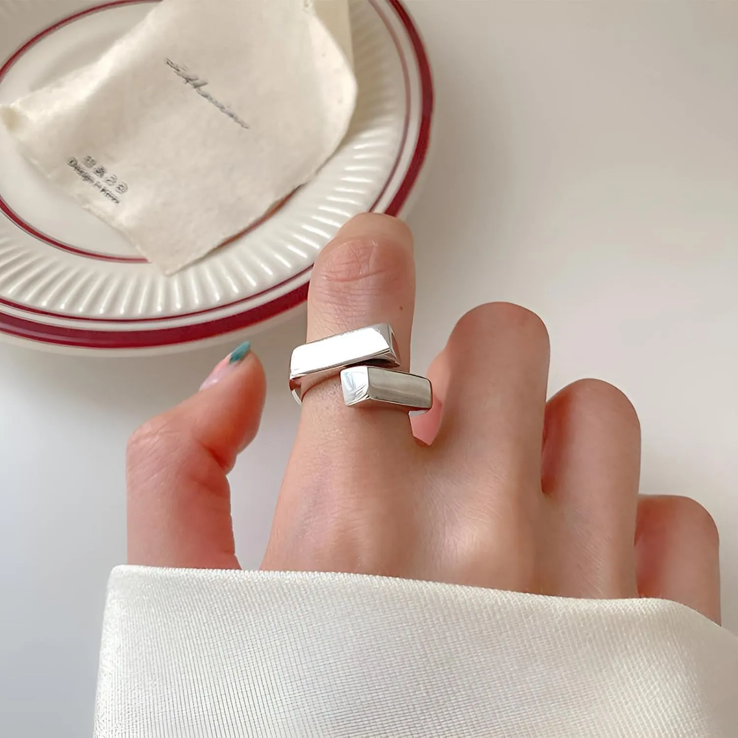 Gold/Silver Chunky Open Ring Adjustable Fashion Statement Ring for Women Ladies