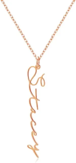 Handwriting Jewelry Custom Signature Pendant Collier Femme Vertical Personalized Vertical Name Choker Necklace For Women Gift