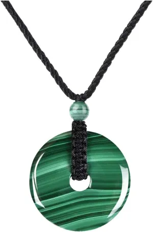 HASKARE Genuine Stone Pendant Gemstone Chakra Jewelry Healing Crystal Necklace Adjustable 0"-27"