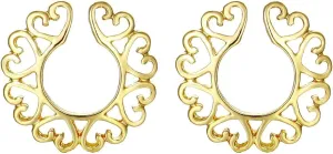 Heart Non Piercing Nipple Rings Stainless Steel Fake Nipple Jewelry Adjustable Nipplerings Non Pierced Nipple Jewelry for Women (Gold)