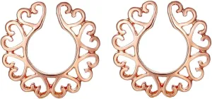Heart Non Piercing Nipple Rings Stainless Steel Fake Nipple Jewelry Adjustable Nipplerings Non Pierced Nipple Jewelry for Women (Rose Gold)