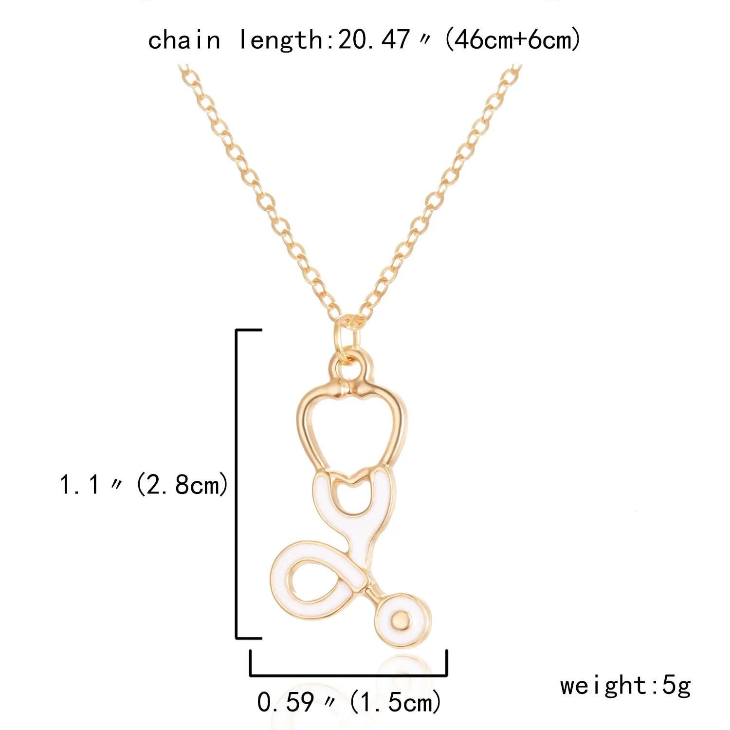 Heart Nurse Cap Doctor Necklaces Medical Equipment Stethoscope Syringe Pendant Hospital Style Jewelry