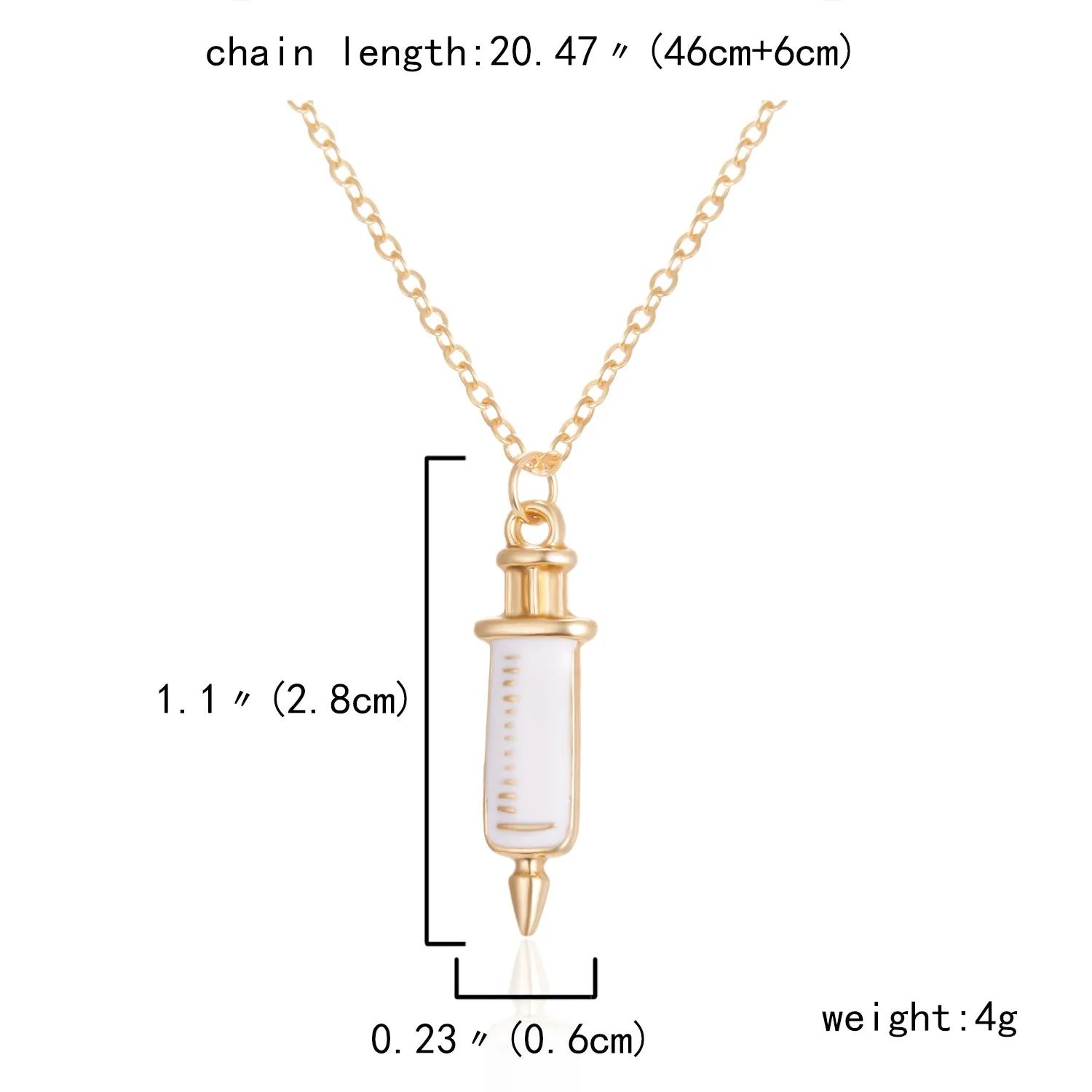 Heart Nurse Cap Doctor Necklaces Medical Equipment Stethoscope Syringe Pendant Hospital Style Jewelry