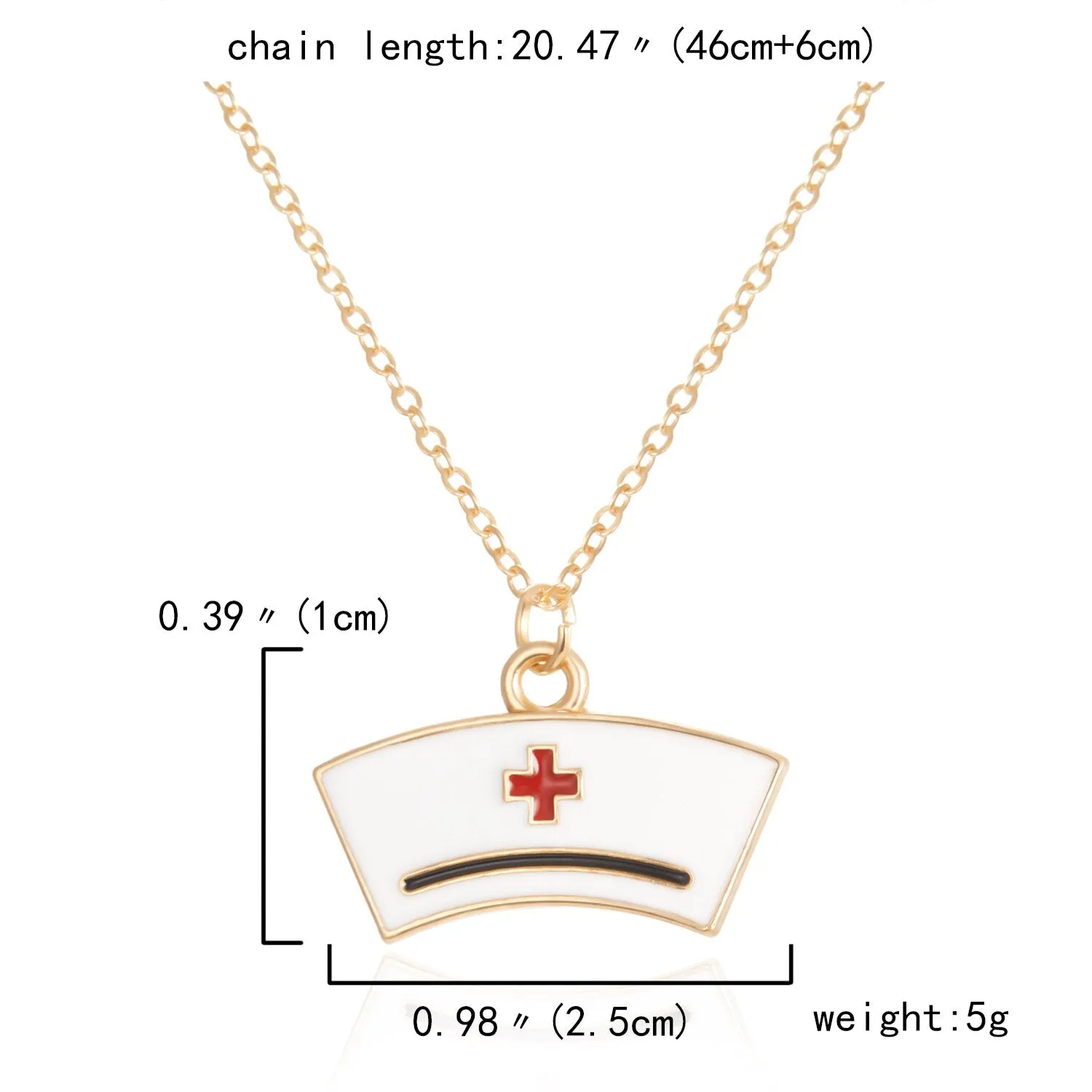Heart Nurse Cap Doctor Necklaces Medical Equipment Stethoscope Syringe Pendant Hospital Style Jewelry