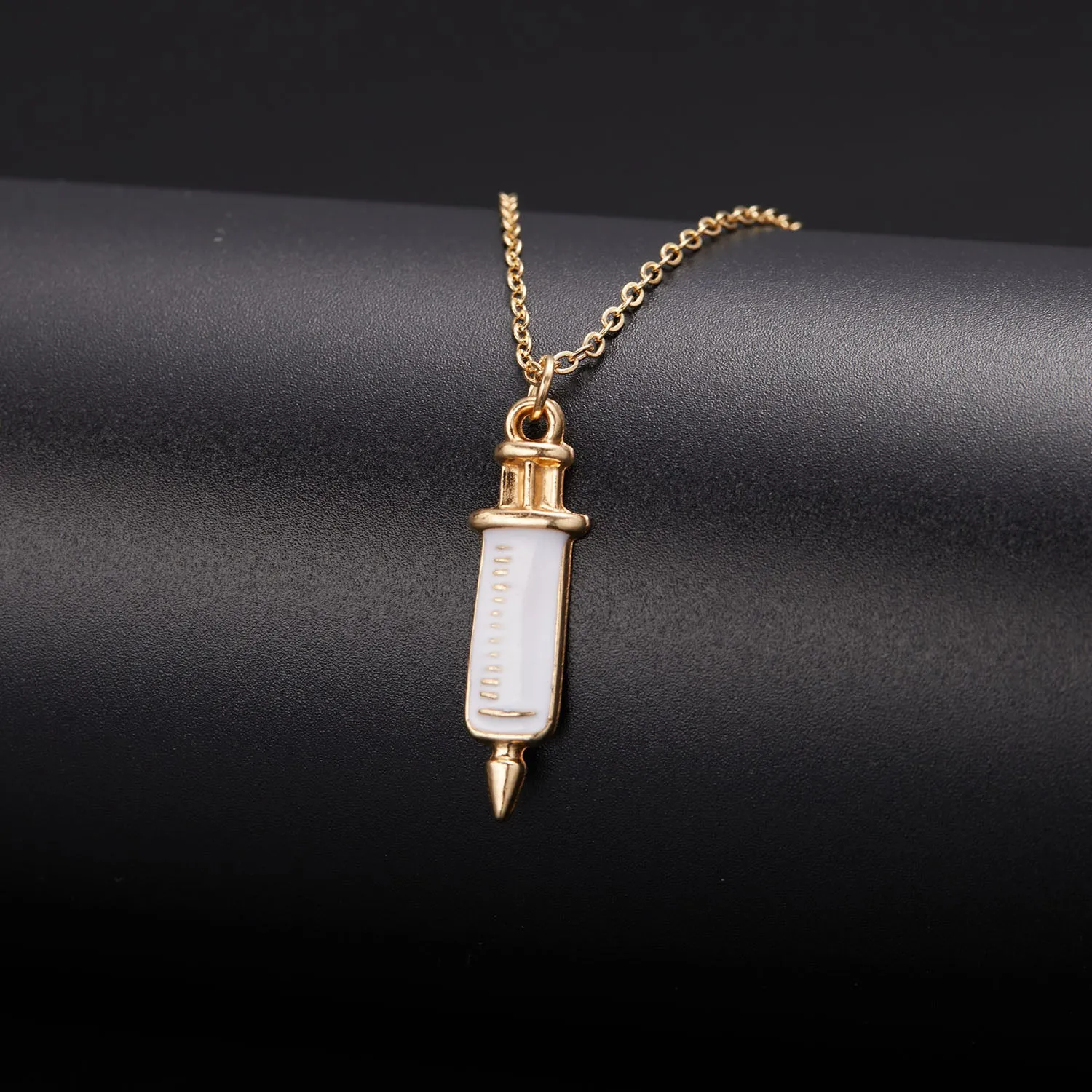 Heart Nurse Cap Doctor Necklaces Medical Equipment Stethoscope Syringe Pendant Hospital Style Jewelry