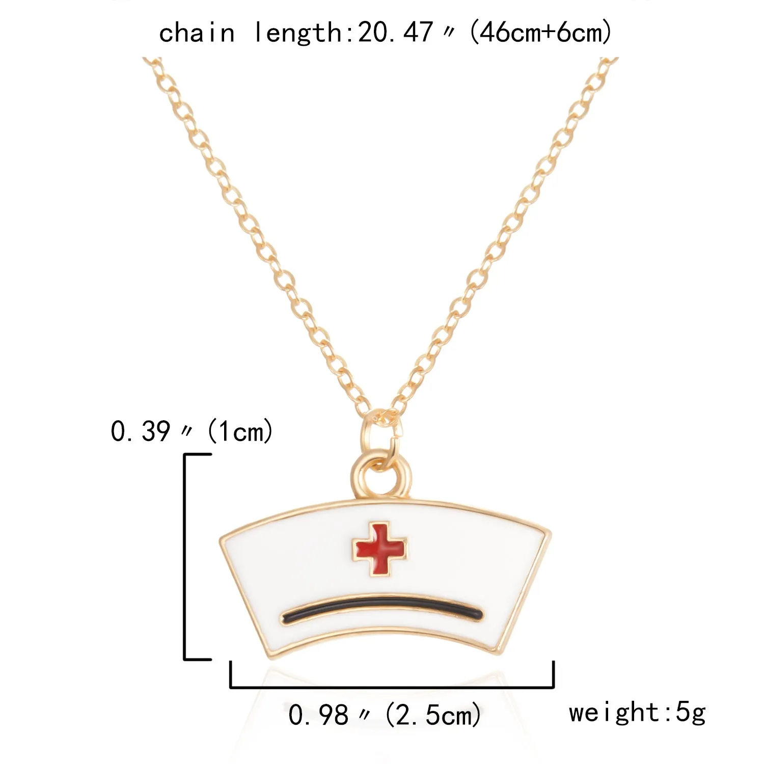 Heart Nurse Cap Doctor Necklaces Medical Equipment Stethoscope Syringe Pendant Hospital Style Jewelry