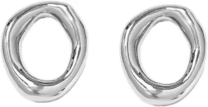 Hollow Round Stud Earrings for Women Geometry Irregular Circle Stud Earrings Stainless Steel Minimalist Statement Earrings Fashion Ear Jewelry