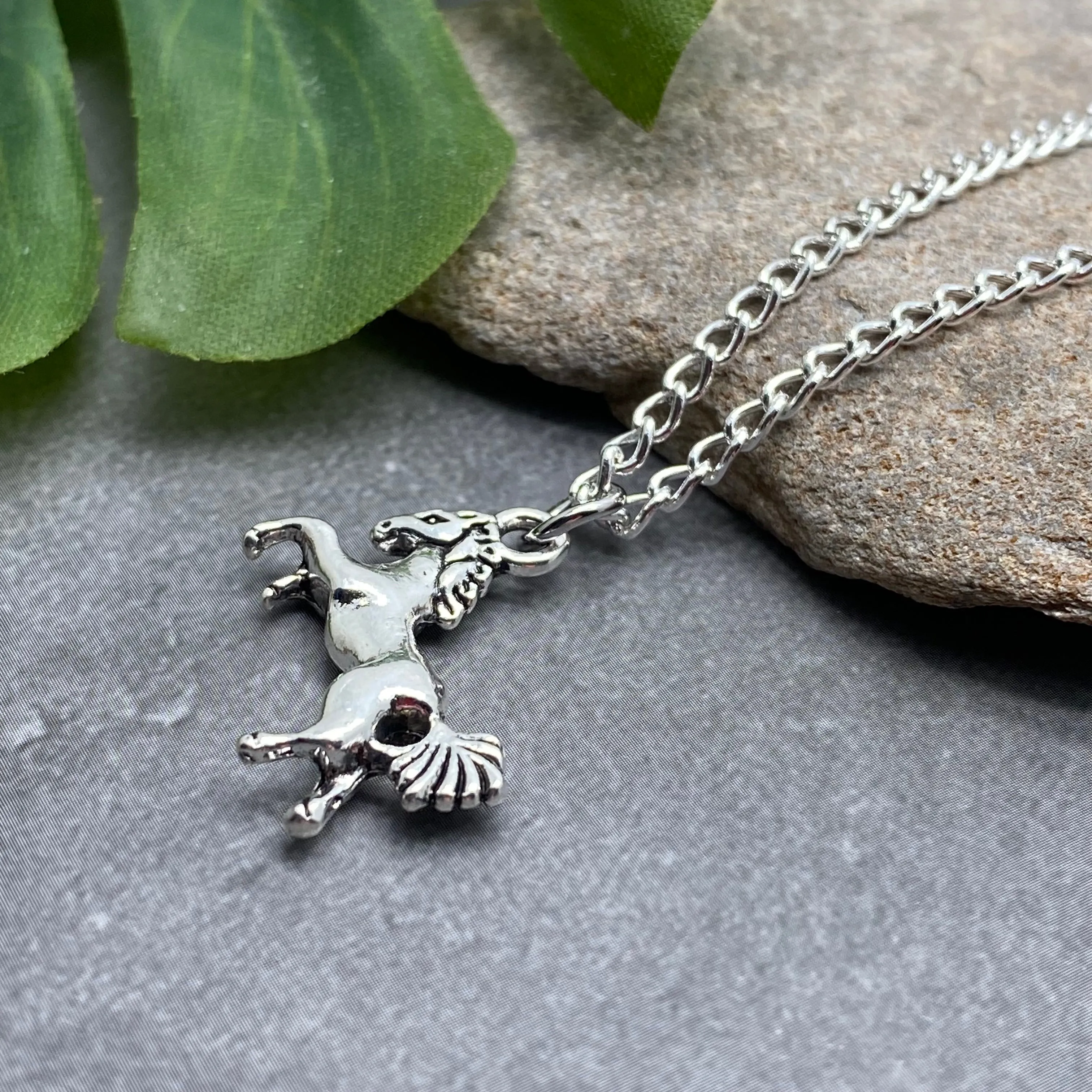 Horse Charm Silver Plated Pendant Necklace
