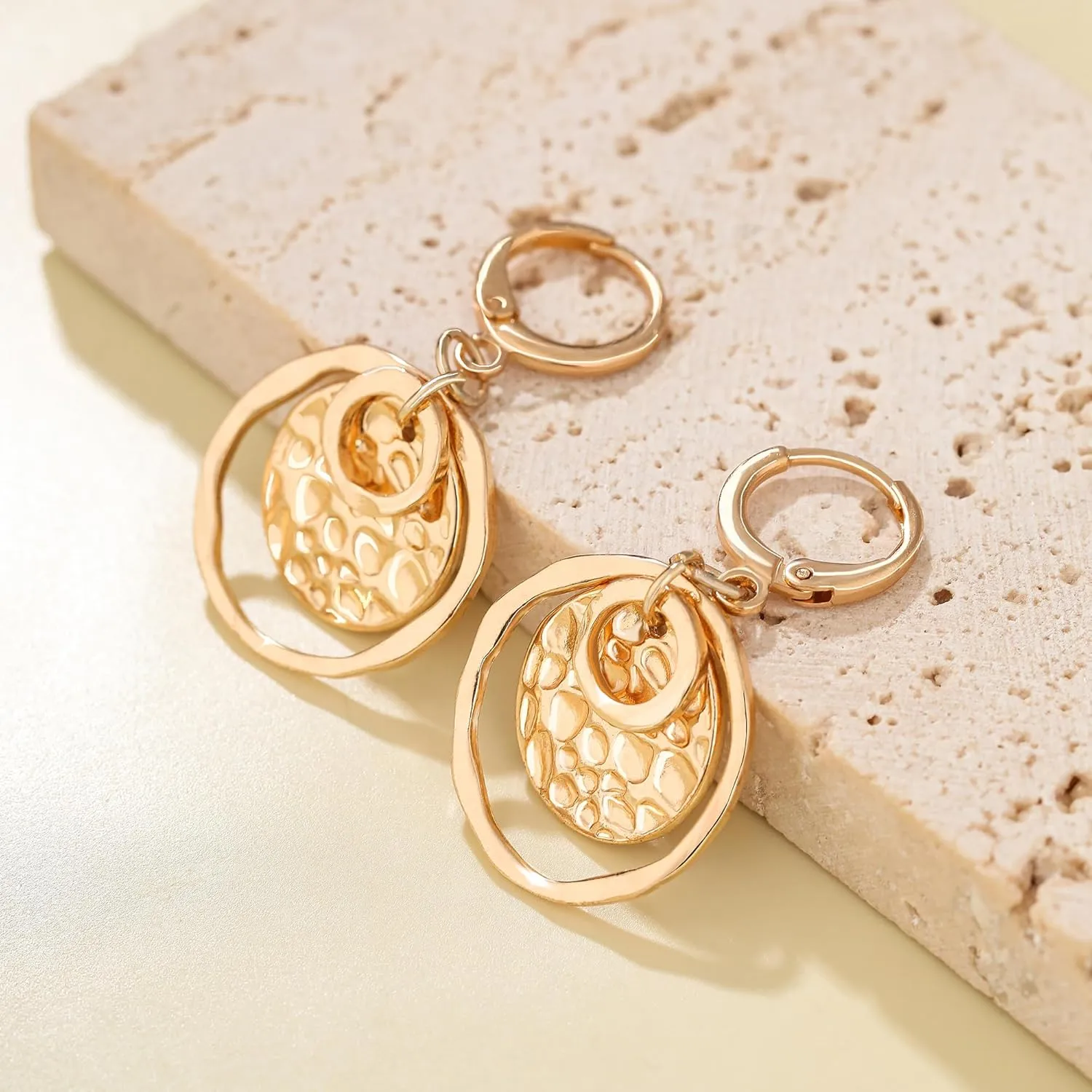 Hypoallergenic Plated Silver Circle Dangle Earrings Geometric Boho Earring for Women Dangling Hoop Bohemian Jewelry